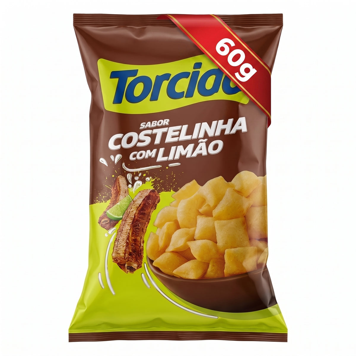 Torcida Brazilian Wheat Snacks - Costelinha com Limão/Pork Ribs with Lemon (60g)